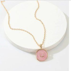 🆕 PINK LUCKY CHARM ENAMEL NECKLACE